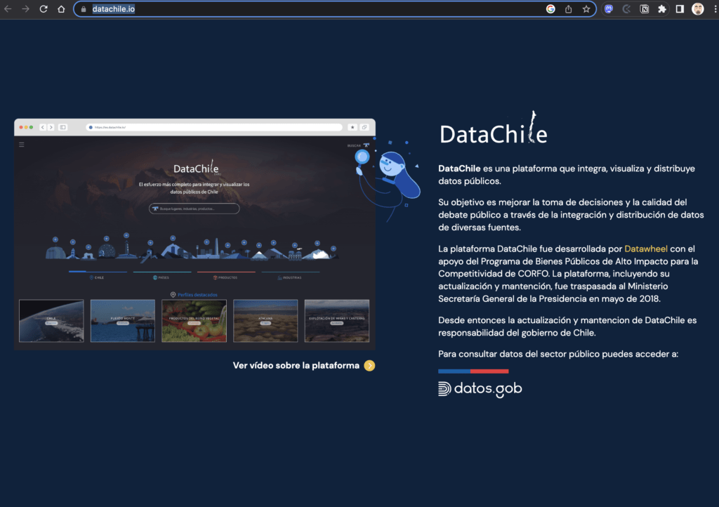 homepage de Datachile.io