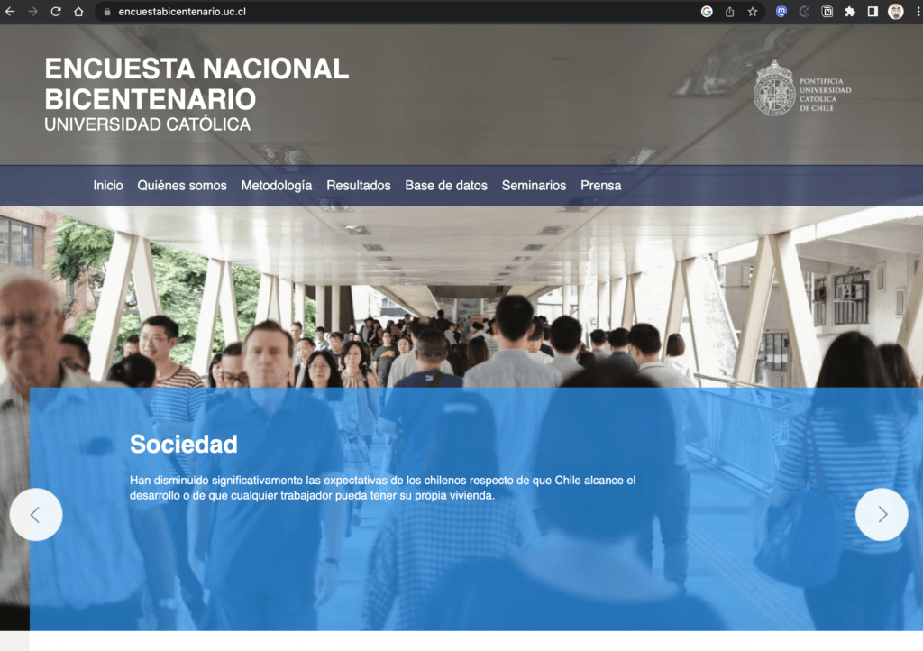 Home page de la Encuesta Bicentenario